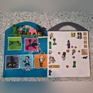 Minecraft Stickers and 4 Plastic Figurines